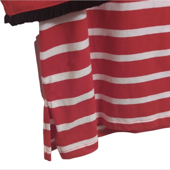 Onque Casual Red & White Striped Blouse Top Shirt, 3/4 sleeves Size Large NWT - Picture 6 of 11